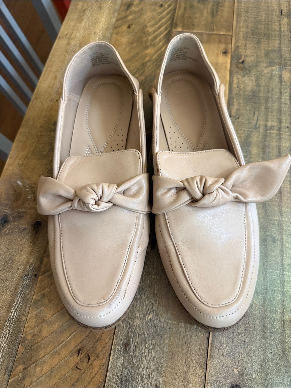 Women's Neutral Knot Loafers - Beige